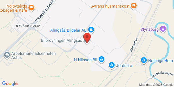 Karta för AB Svensk Bilprovning Alingsås