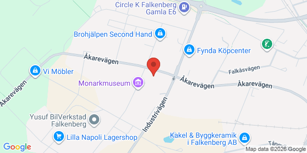 Karta för AB Svensk Bilprovning Falkenberg