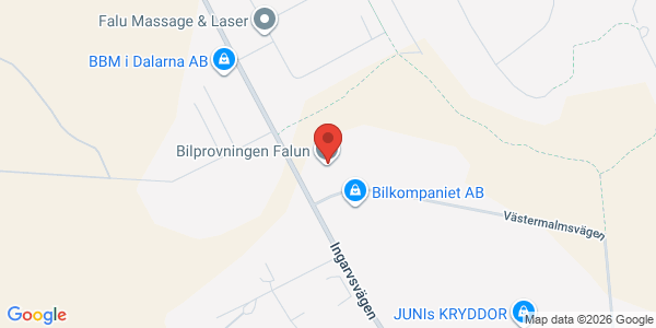 Karta för AB Svensk Bilprovning Falun