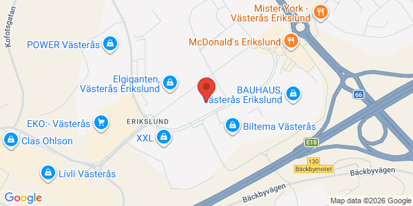 Karta för Carspect AB Västerås Erikslund