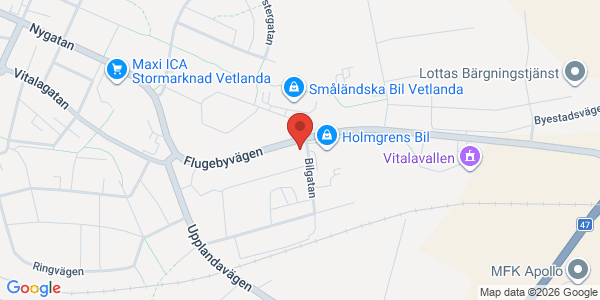 Karta för Carspect AB Vetlanda