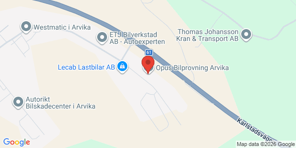 Karta för Opus Bilprovning AB Arvika