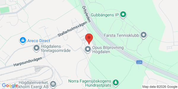 Karta för Opus Bilprovning AB Bandhagen