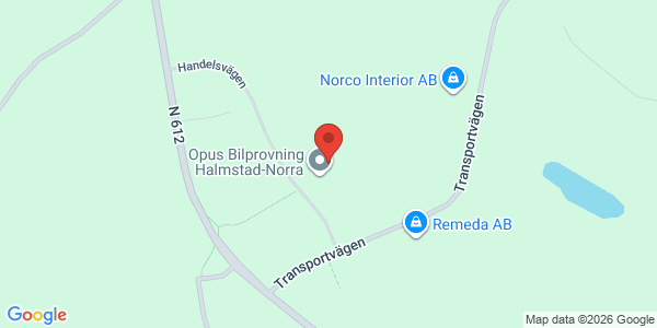 Karta för Opus Bilprovning AB Halmstad