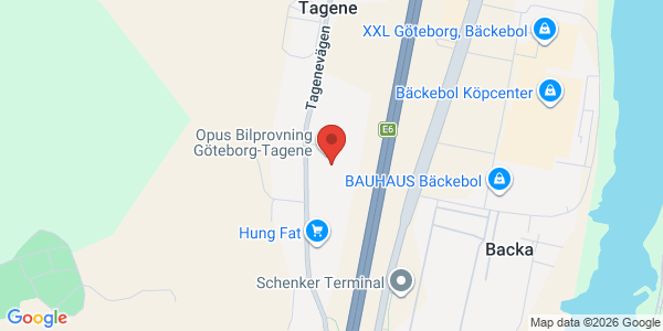 Karta för Opus Bilprovning AB Hisings Backa