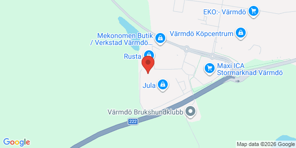 Karta för AB Svensk Bilprovning Gustavsberg
