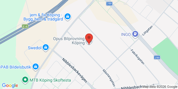 Karta för Opus Bilprovning AB Köping
