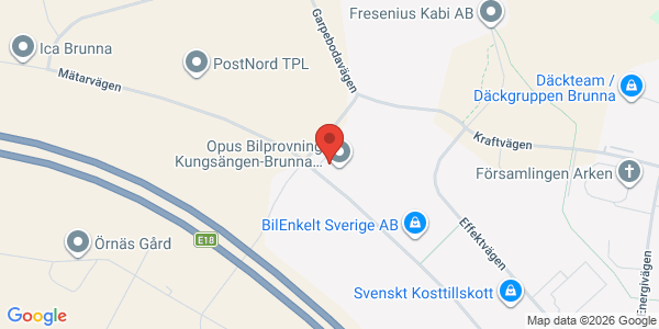 Karta för Opus Bilprovning AB Kungsängen