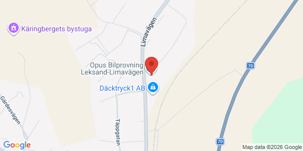 Karta för Opus Bilprovning AB Leksand