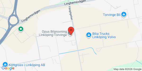 Karta för Opus Bilprovning AB Linköping-Torvinge