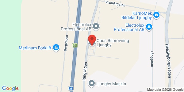 Karta för Opus Bilprovning AB Ljungby
