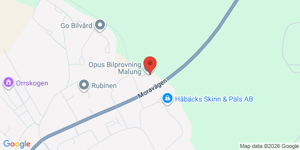 Karta för Opus Bilprovning AB Malung