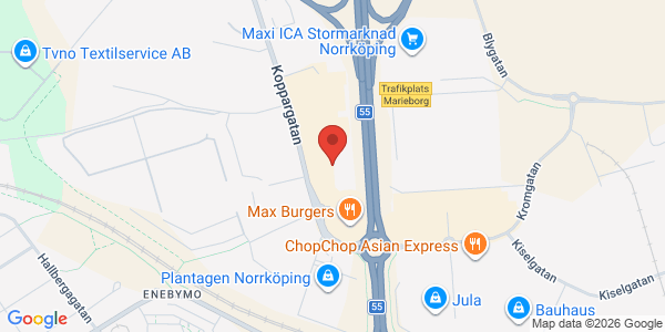 Karta för Opus Bilprovning AB Norrköping