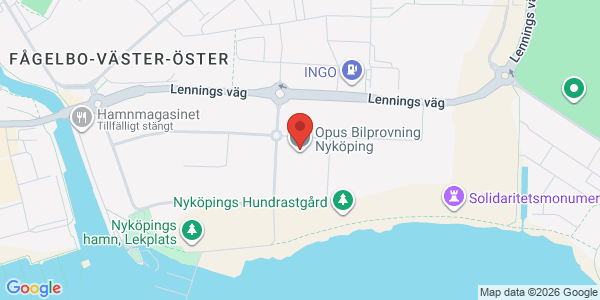 Karta för Opus Bilprovning AB Nyköping