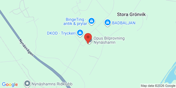 Karta för Opus Bilprovning AB Nynäshamn