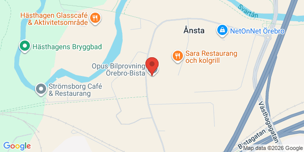 Karta för Opus Bilprovning AB Örebro-Bista