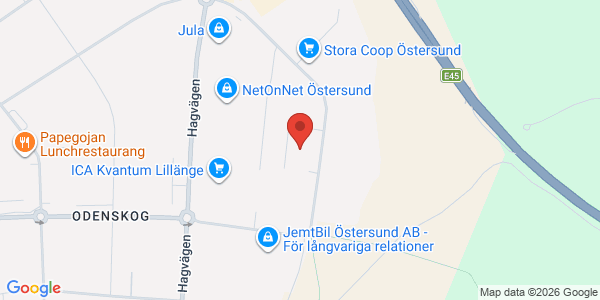 Karta för Opus Bilprovning AB Östersund