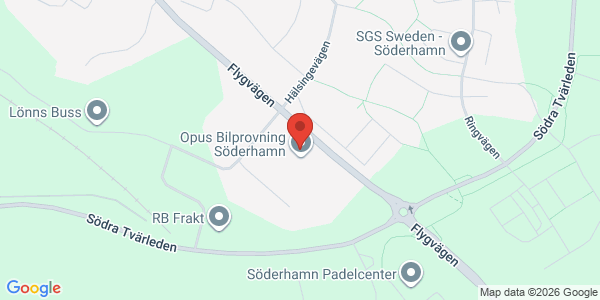 Karta för Opus Bilprovning AB Söderhamn
