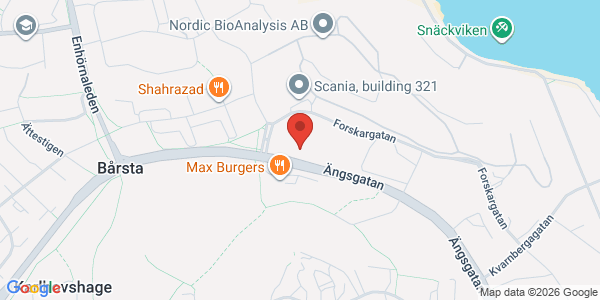 Karta för Opus Bilprovning AB Södertälje-Bårsta