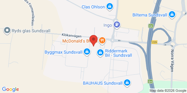 Karta för Opus Bilprovning AB Sundsvall-Birsta