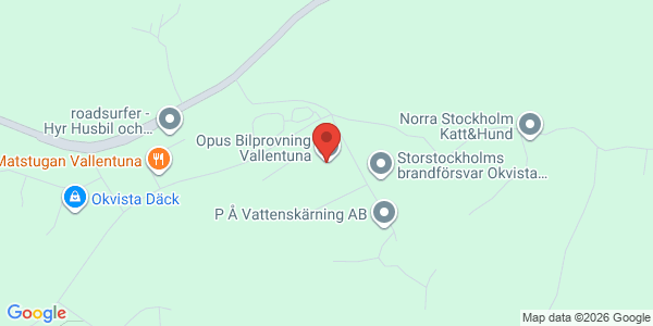 Karta för Opus Bilprovning AB Vallentuna