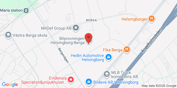 Karta för AB Svensk Bilprovning Helsingborg
