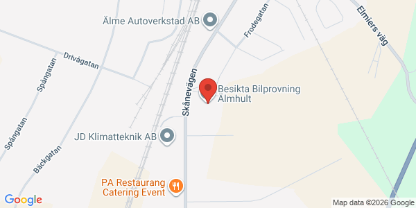 Karta för Besikta Bilprovning i Sverige AB Älmhult