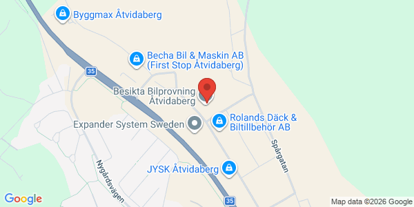 Karta för Besikta Bilprovning i Sverige AB Åtvidaberg