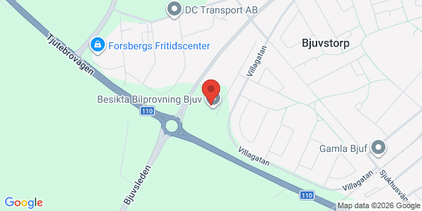 Karta för Besikta Bilprovning i Sverige AB Bjuv