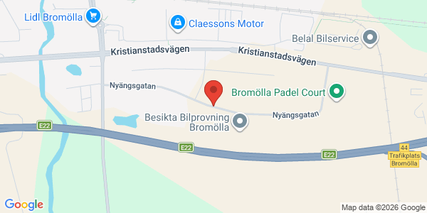 Karta för Besikta Bilprovning i Sverige AB Bromölla