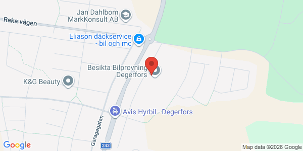 Karta för Besikta Bilprovning i Sverige AB Degerfors