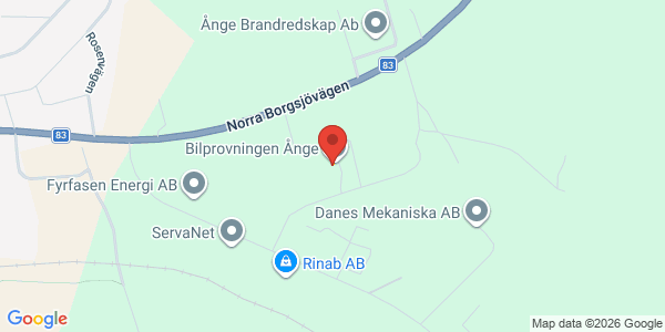 Karta för AB Svensk Bilprovning Ånge