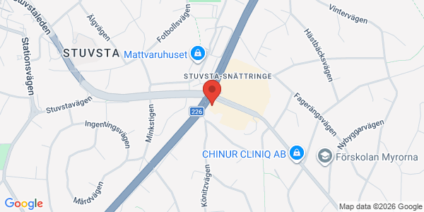 Karta för Besikta Bilprovning i Sverige AB Huddinge