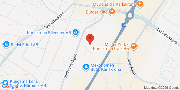 Karta för Besikta Bilprovning i Sverige AB Karlskrona