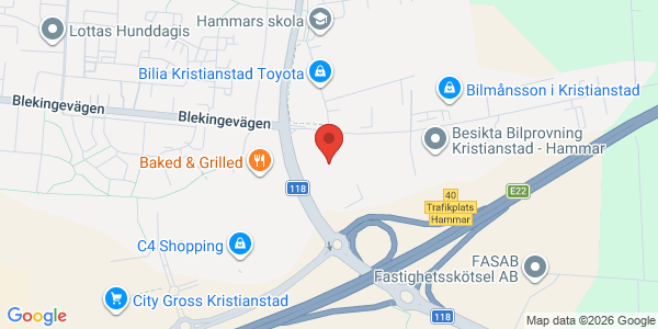 Karta för Besikta Bilprovning i Sverige AB Kristianstad