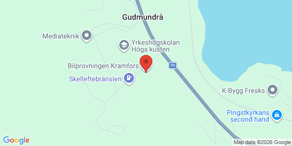 Karta för AB Svensk Bilprovning Kramfors