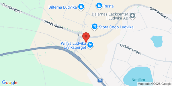 Karta för Besikta Bilprovning i Sverige AB Ludvika