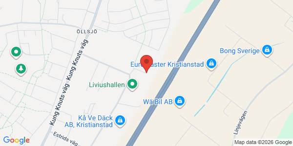 Karta för AB Svensk Bilprovning Kristianstad