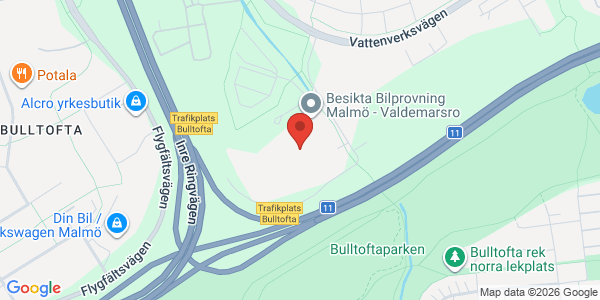 Karta för Besikta Bilprovning i Sverige AB Malmö