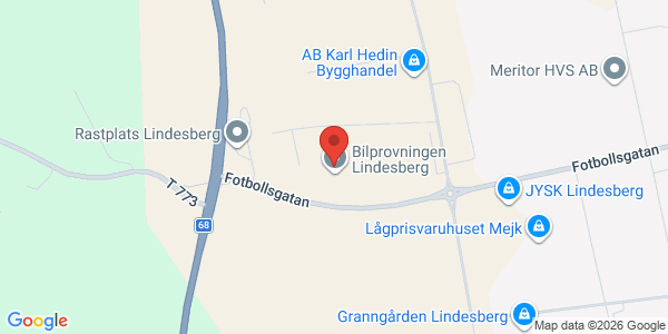 Karta för AB Svensk Bilprovning Lindesberg