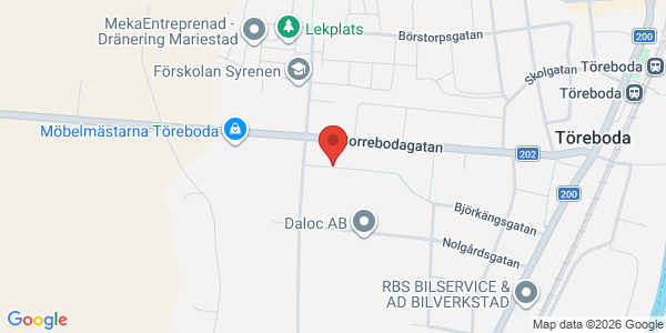 Karta för Besikta Bilprovning i Sverige AB Töreboda