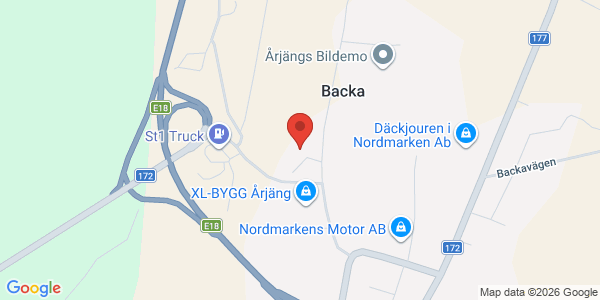 Karta för AB Svensk Bilprovning Årjäng