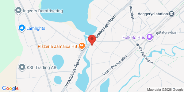 Karta för Besikta Bilprovning i Sverige AB Vaggeryd