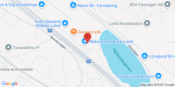 Karta för AB Svensk Bilprovning Luleå