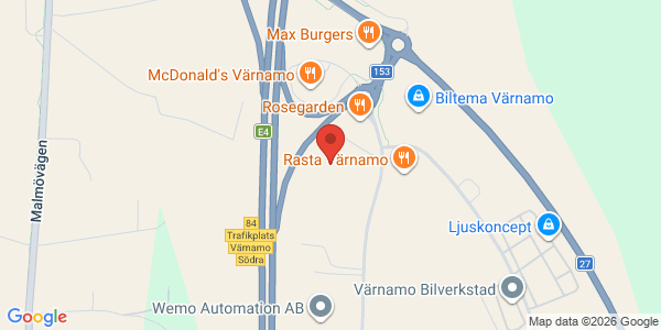 Karta för Besikta Bilprovning i Sverige AB Värnamo