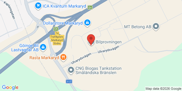 Karta för AB Svensk Bilprovning Markaryd