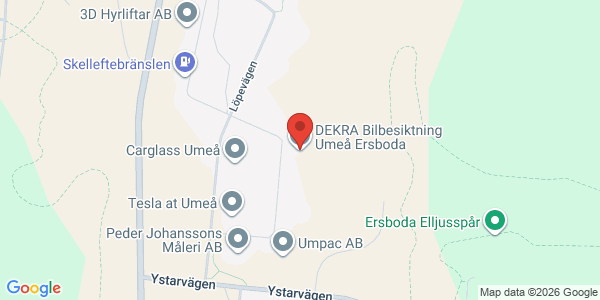 Karta för DEKRA - Umeå - Ersboda