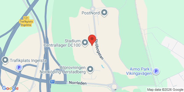 Karta för AB Svensk Bilprovning Norrköping