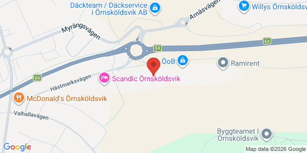Karta för AB Svensk Bilprovning Örnsköldsvik