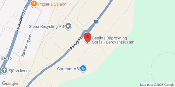 Karta för Besikta Bilprovning - Borås